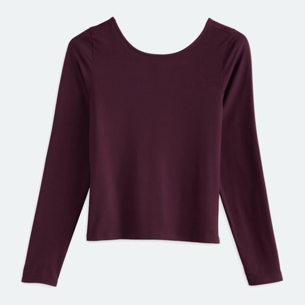 THREADS 4 THOUGHT • Antonia Luxe Jersey Long Sleeve Top • Burgundy • Medium